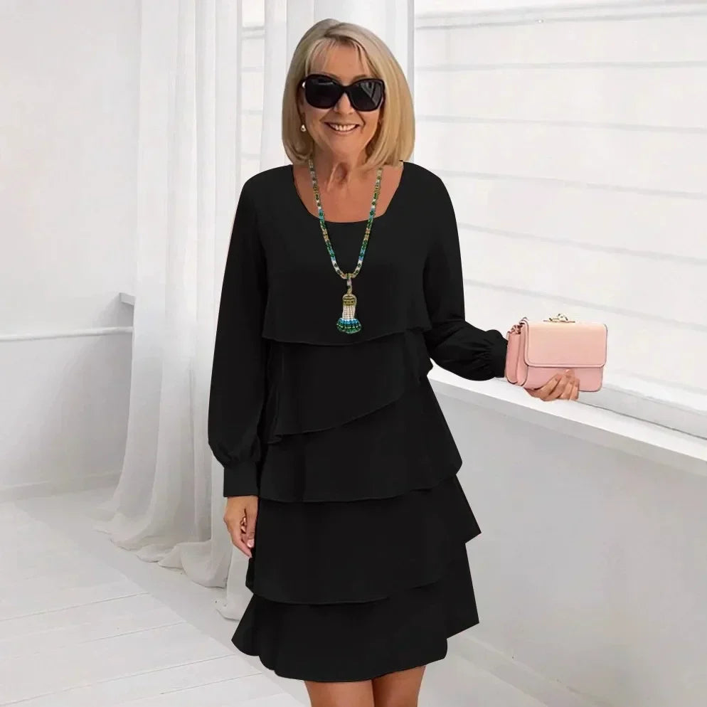 Noelia | Elegant Comfort Ruffle Dress Long Sleeve
