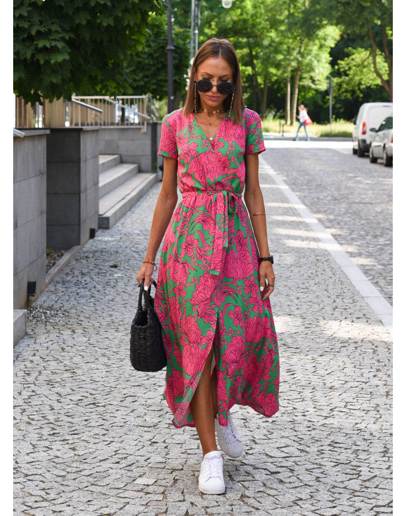 Michaela | Stylish V-Neck Floral Dress