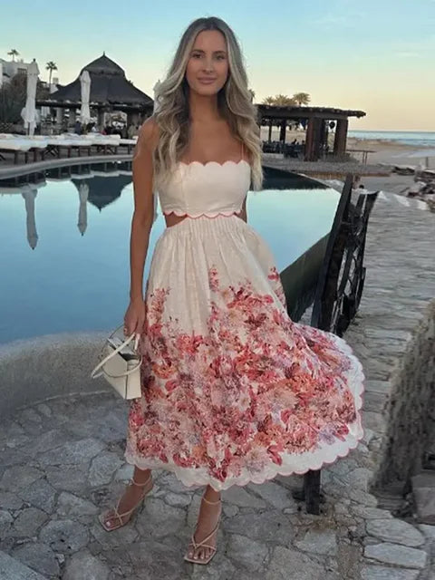 Mireya | Halter Floral Elegance Dress