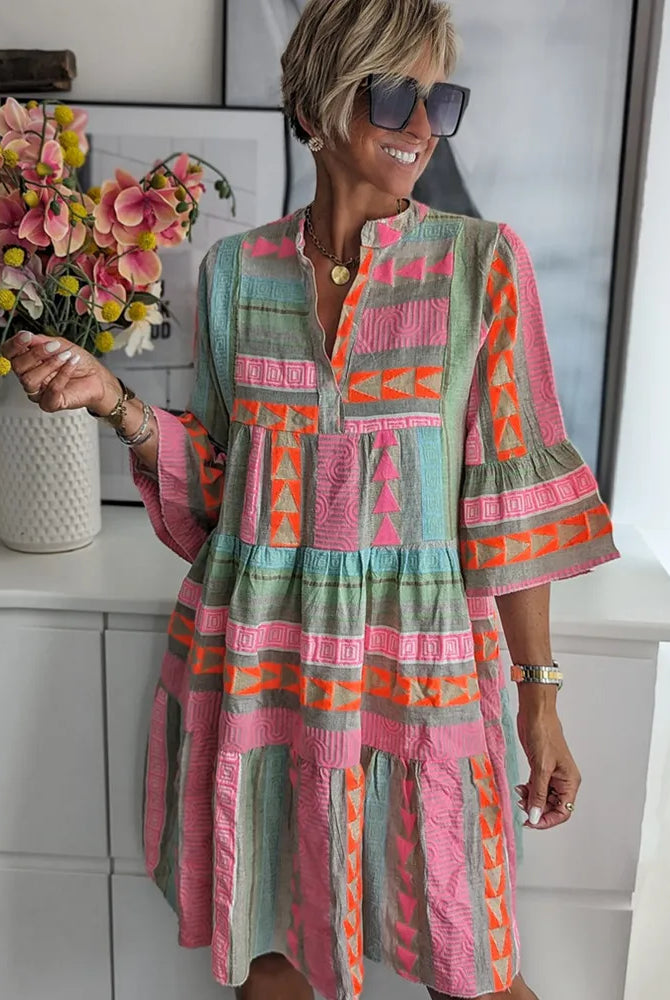 Gaby | Patterned Flowing Midi Dress