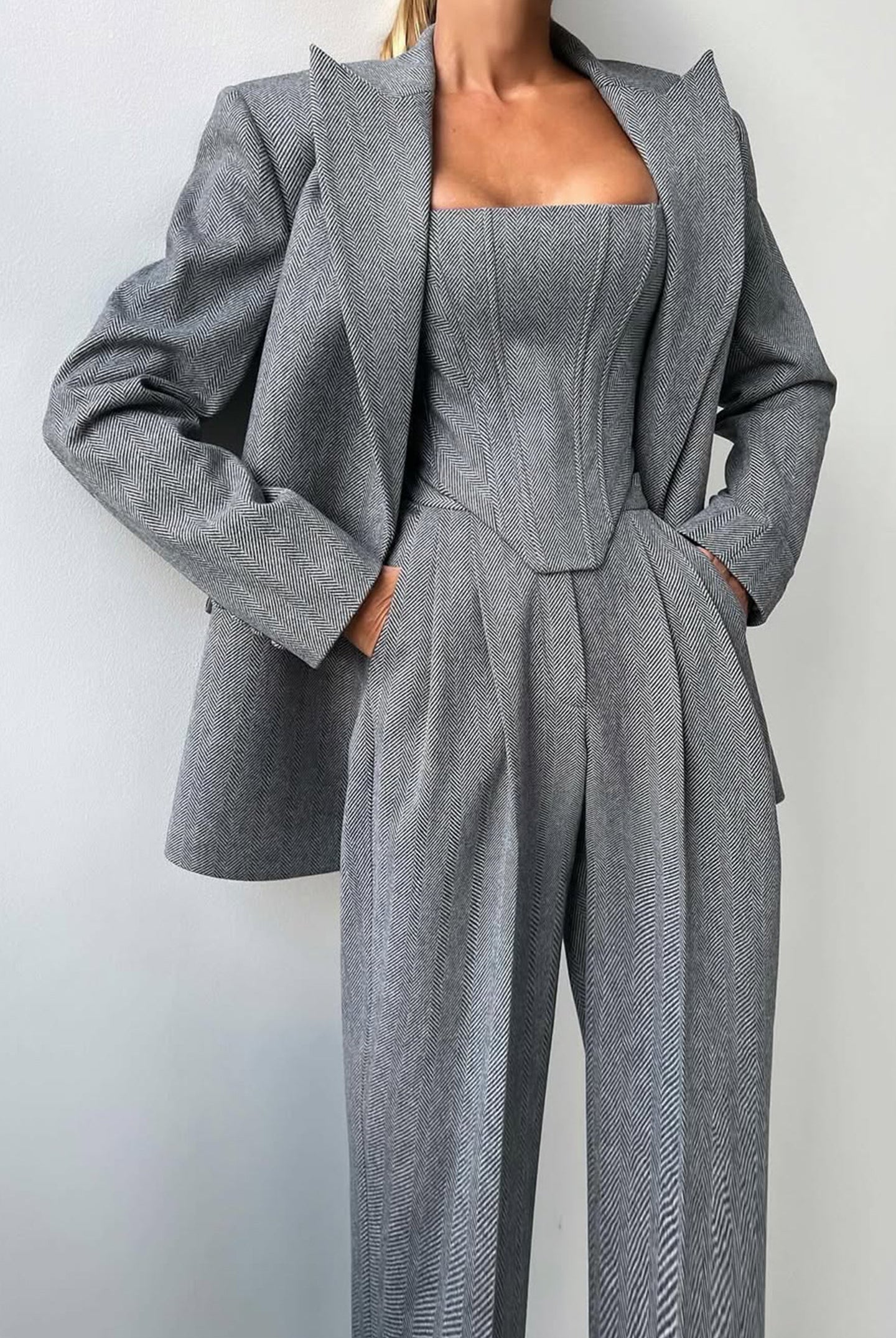 Stefanie | Three-Piece Set with Double-Breasted Blazer