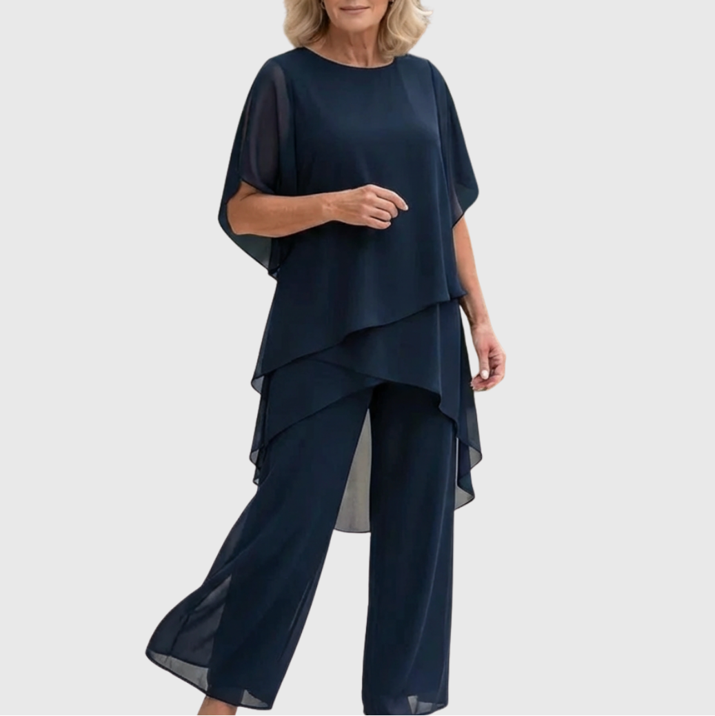 Missy | Suit with Draped Palazzo Pants
