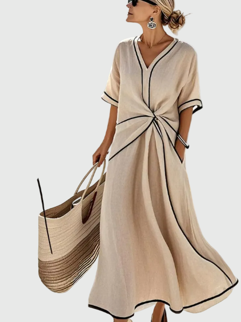 Dina | Draped Coastal Maxi Dress