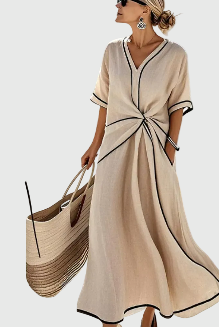 Manuela | Draped Coastal Maxi Dress