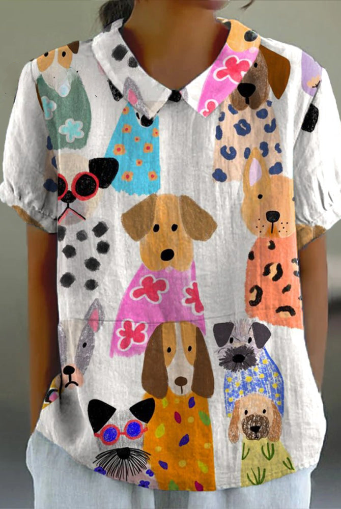 Christie | Dog Print Shirt