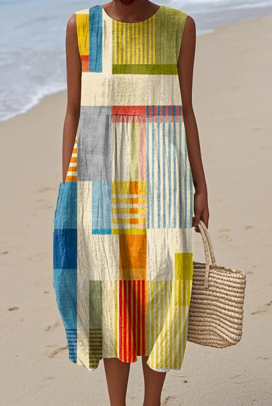 Lissette | Geometric Midi Dress