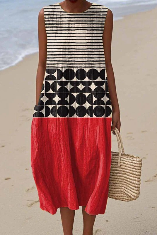 Michaela | Colorblock Midi Dress
