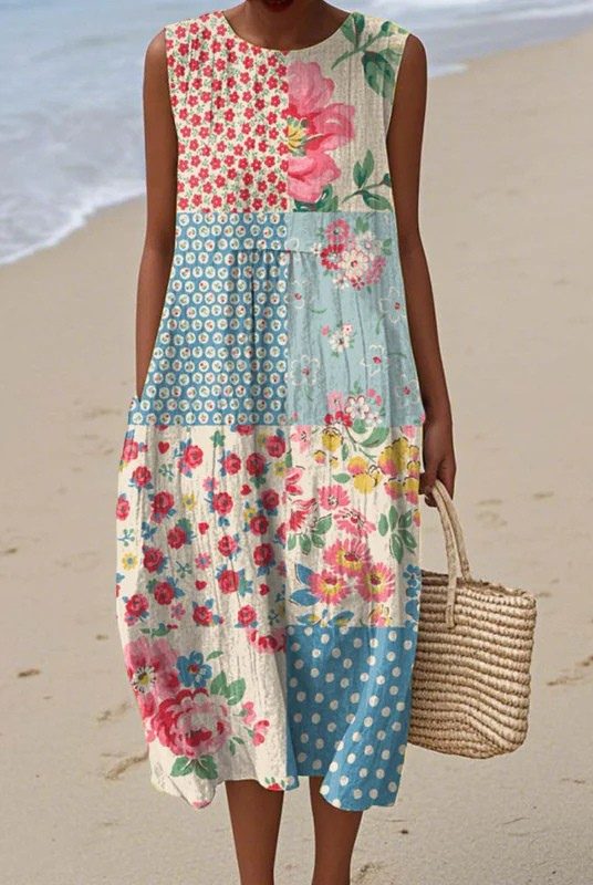 Kaitlin | Patchwork Midi Dress