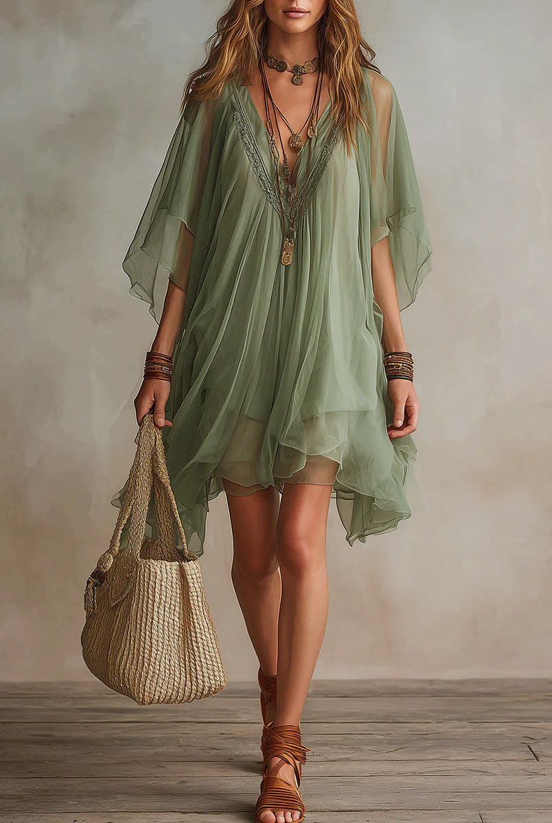 Jazmin | Sheer Flow Tunic Dress