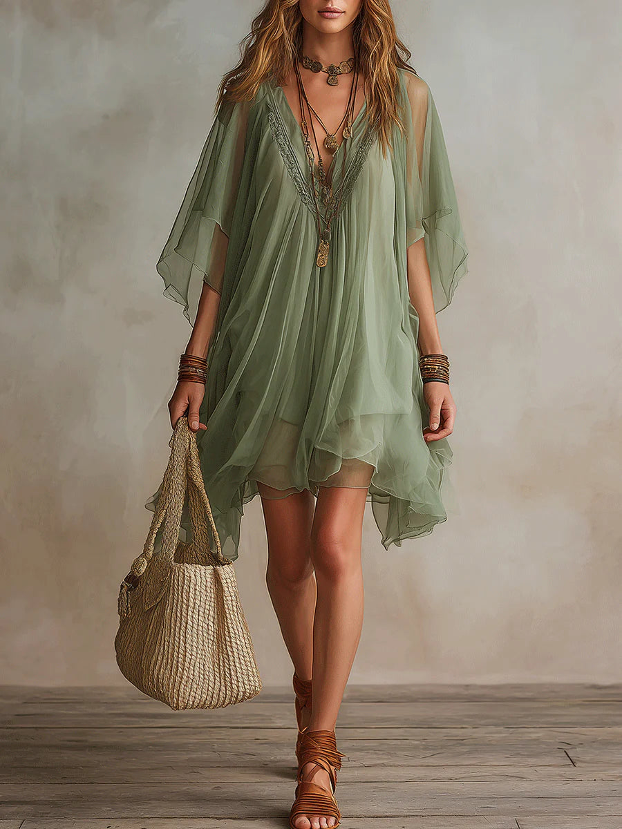 Jazmin | Sheer Flow Tunic Dress