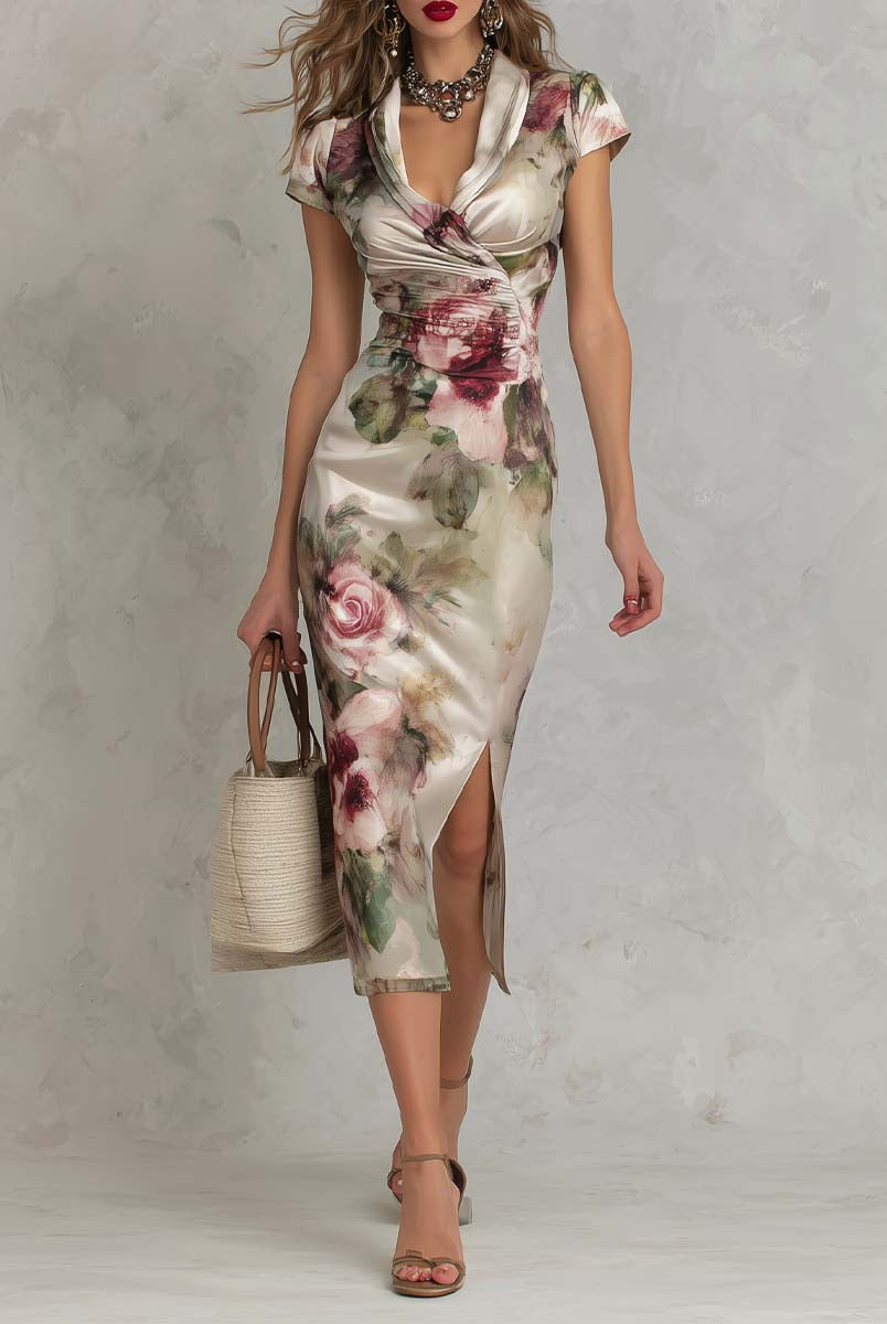 Ashley | Classic Floral Wrap Dress