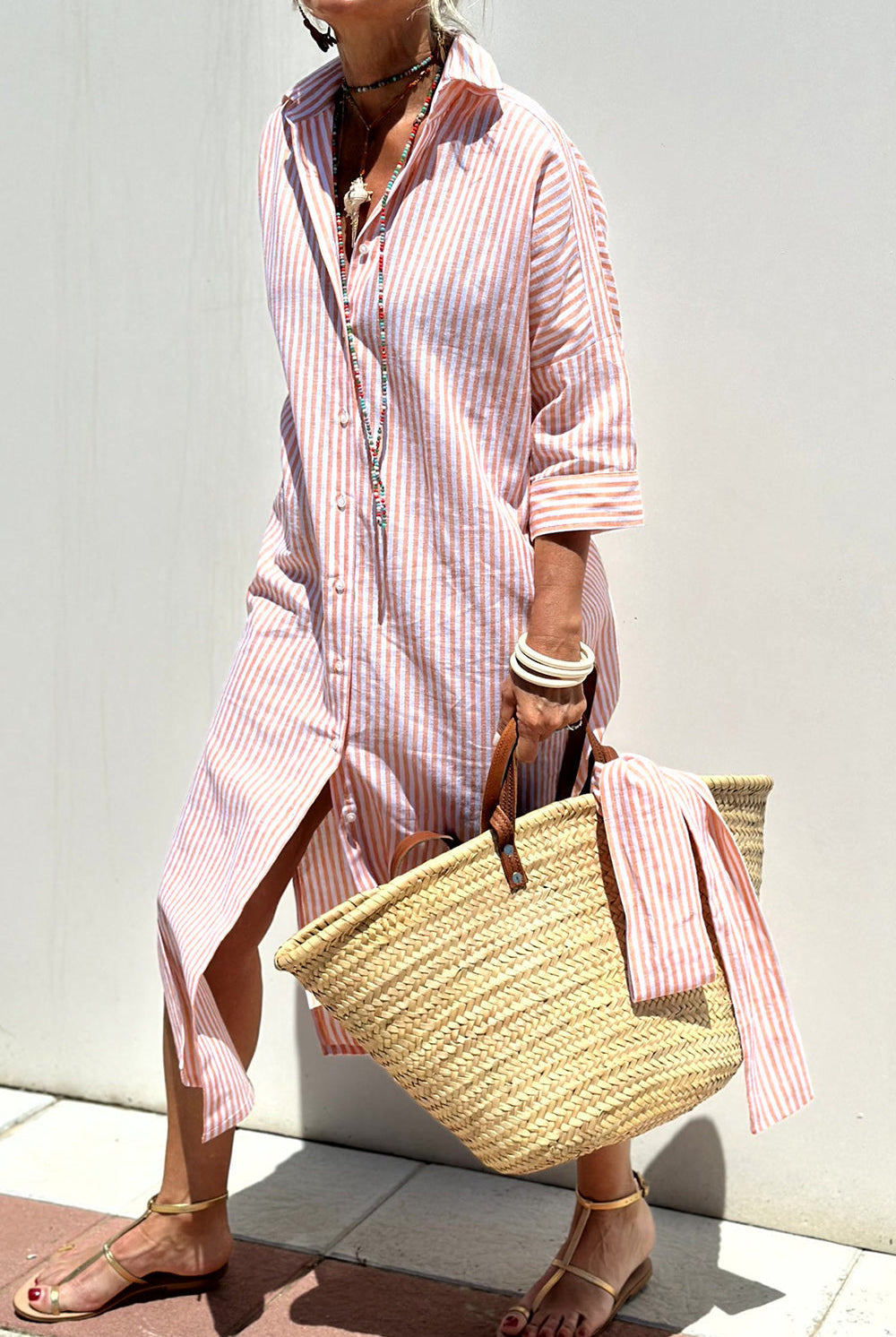 Lena | Timeless Striped Shirt Dress with Elegant Comfort