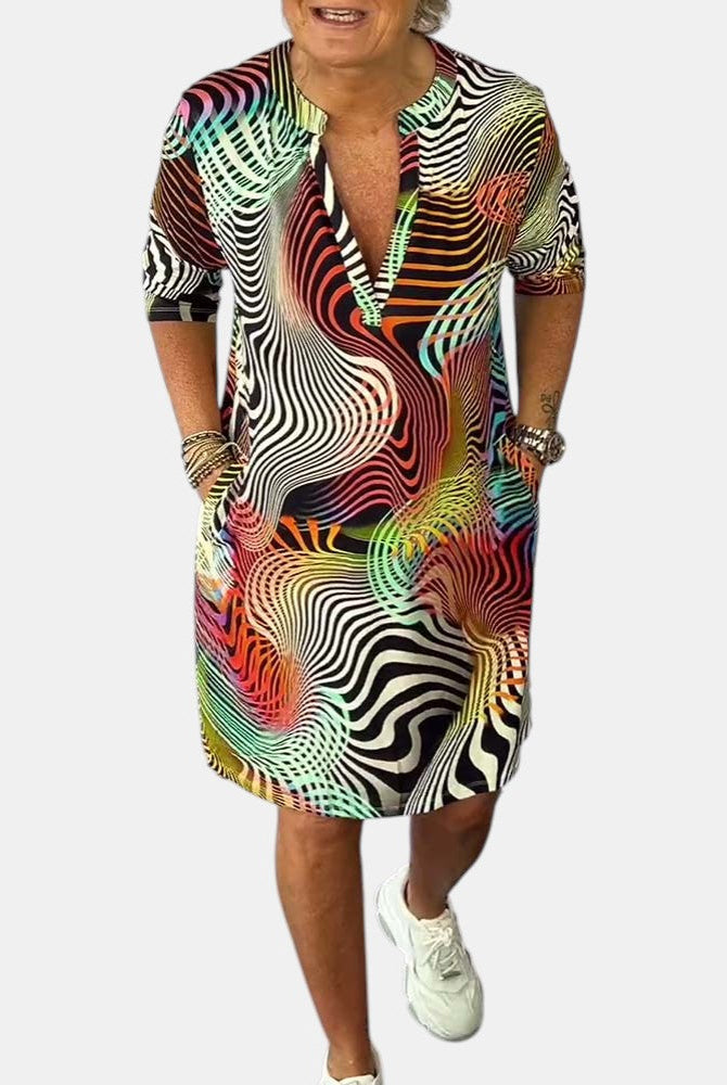 Nicky | Colorful V-Neck Dress