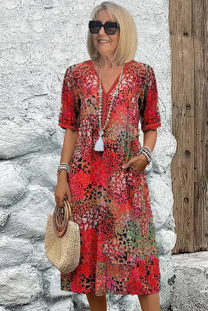Deanna | Colorful Midi Dress