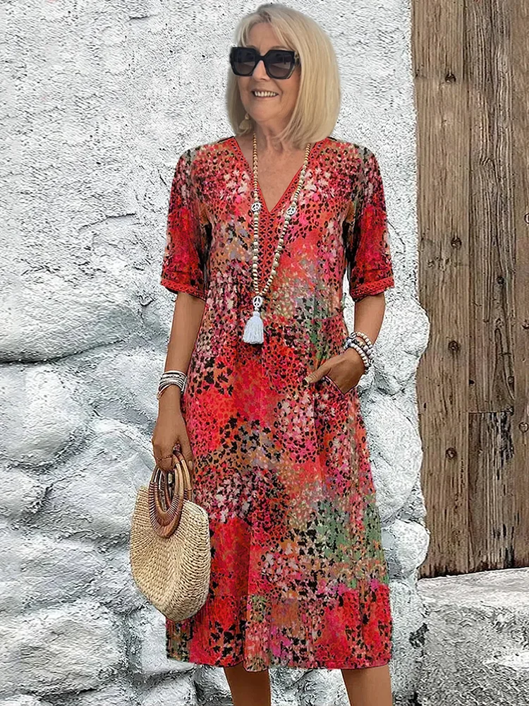 Deanna | Colorful Midi Dress