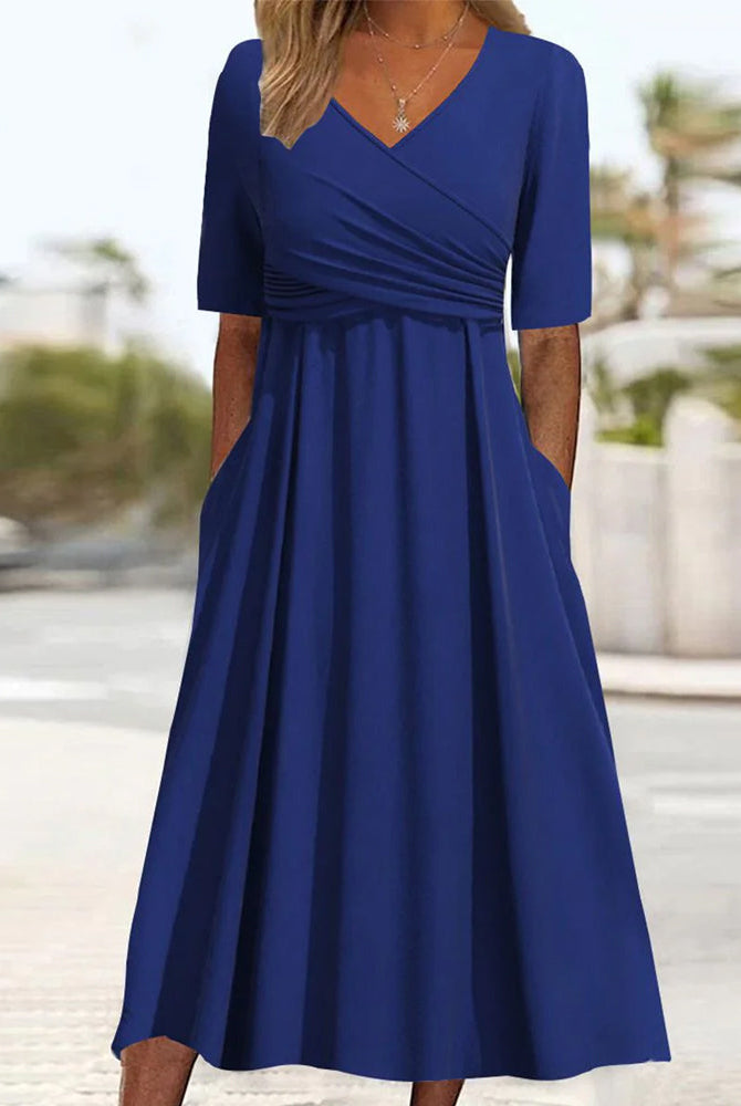 Shanna | Crossover Dress with Short Sleeves.