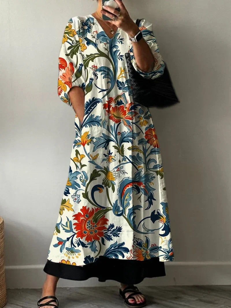 Celina | Elegant Dress with Tiana Print
