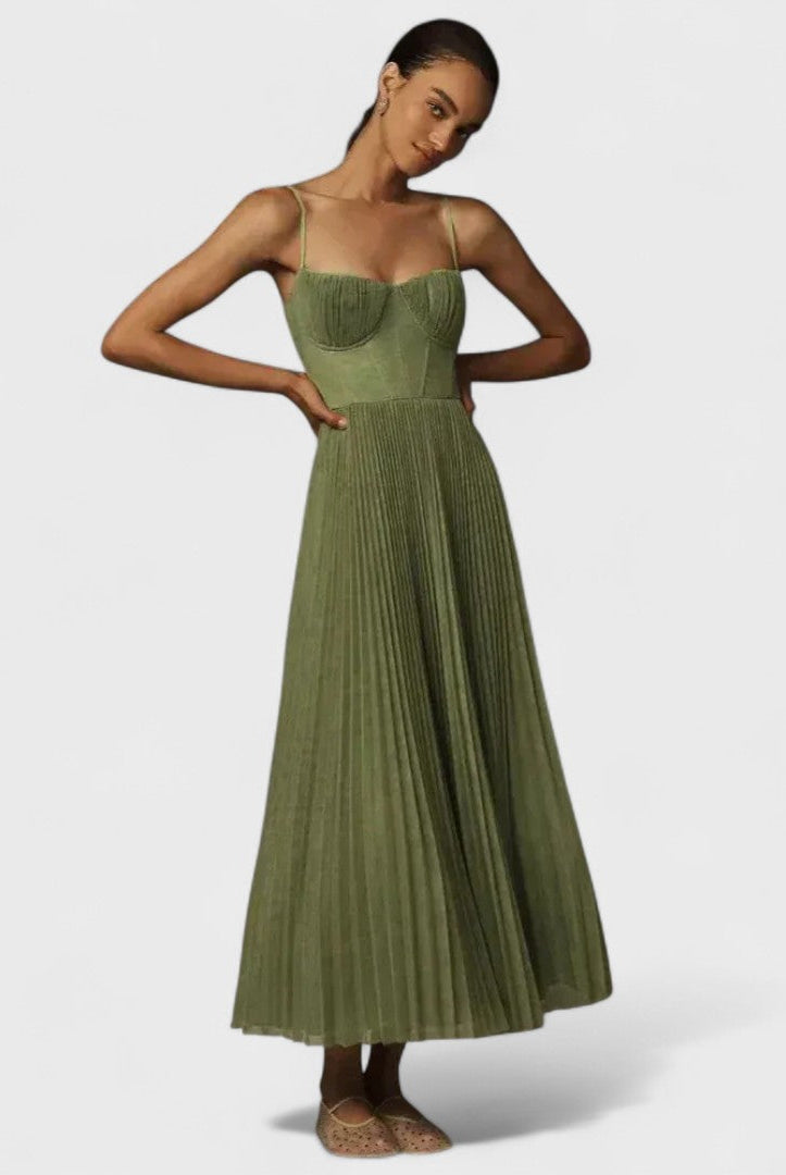 Tanya | Premium Midi Dress in Pleated Tulle