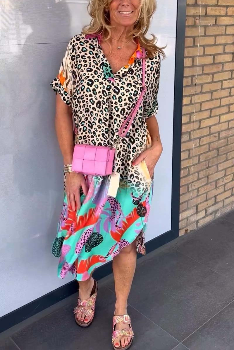 Traci | Relaxed Leopard Print Dress
