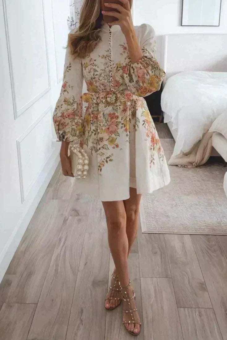 Kelley | Printed Button-Front Mini Dress