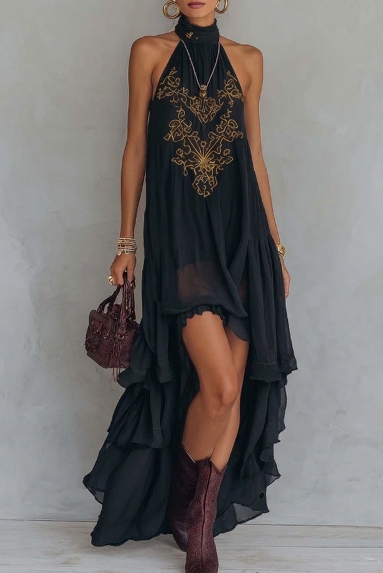 Elvia | Embroidered Maxi Dress