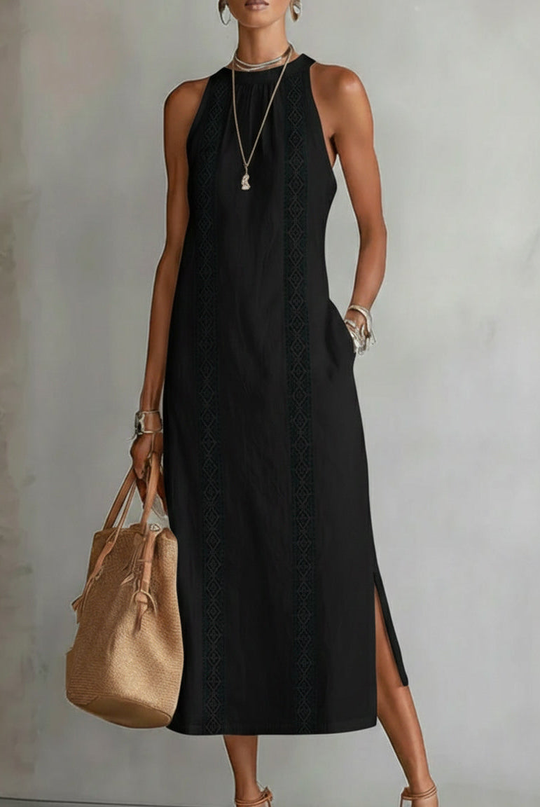 Lorena | Sleeveless Lace Detail Midi Dress