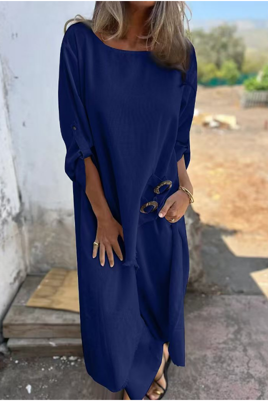 Ashley | Linen Dress + Pants - Comfortable Two-Piece Set