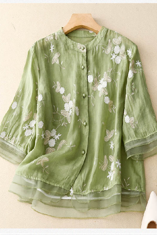 Pretty | Chic Blouse with Floral Accents