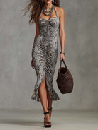 Theresa | Ruched Strapless Midi Dress