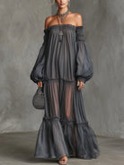 Hortencia | Sheer Off-Shoulder Maxi Dress