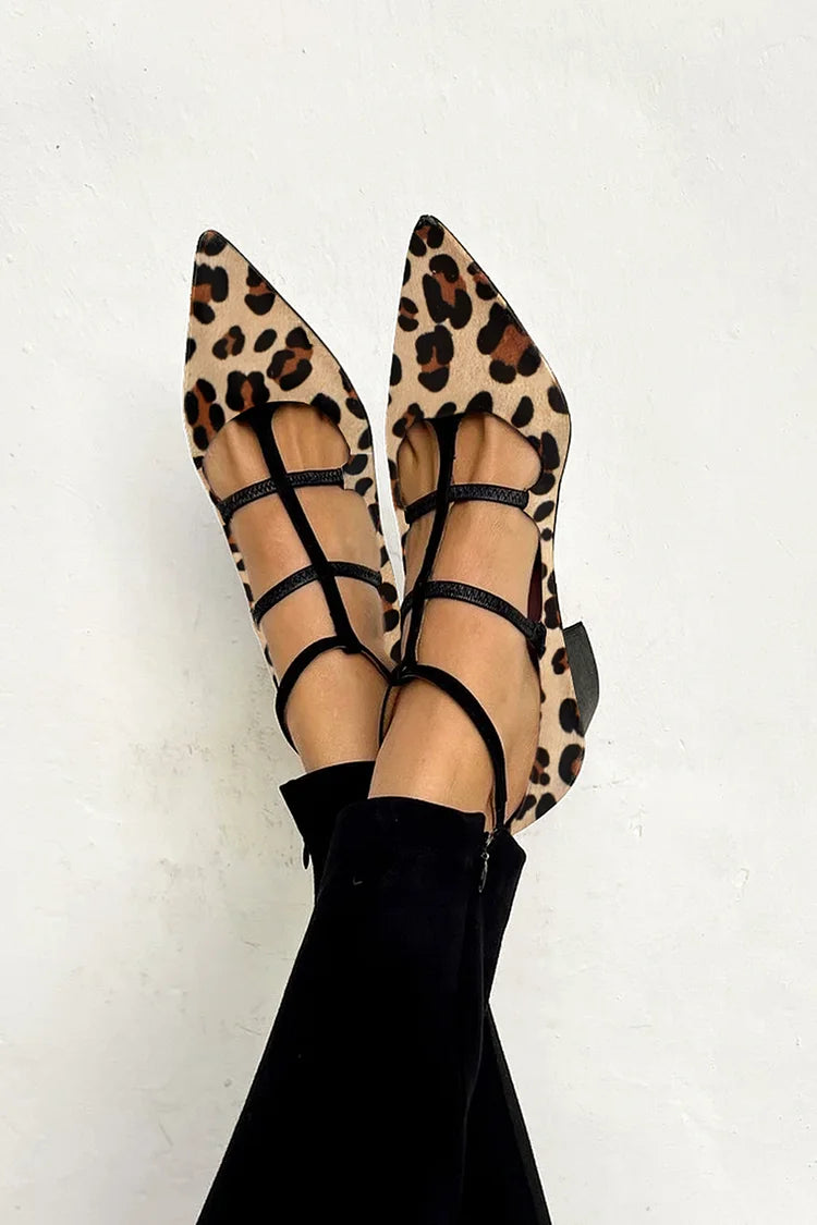 Mayra | Leopard Strap Ballet Heels