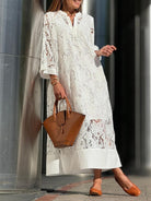 Erica | Beach Glam Flower V-Neck Midi Dress
