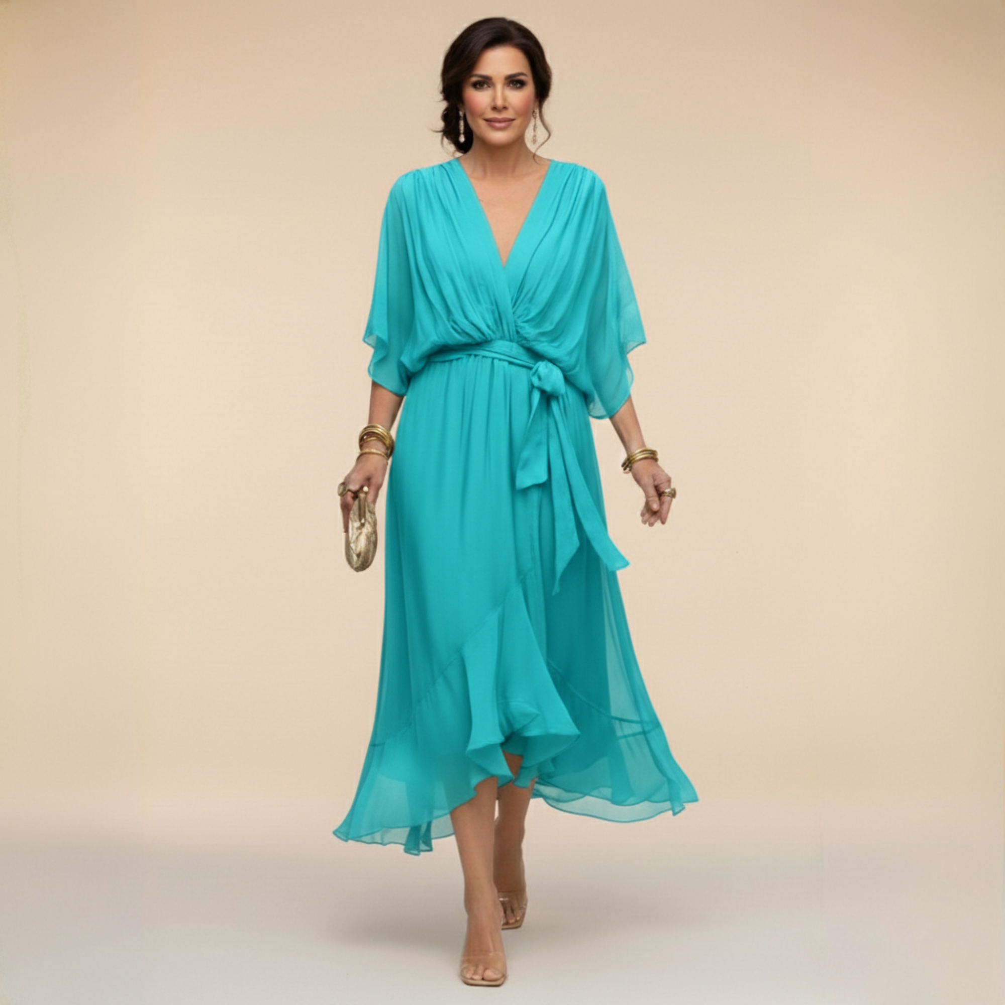 Angeles | Effortlessly Flattering Dress-Sky Blue