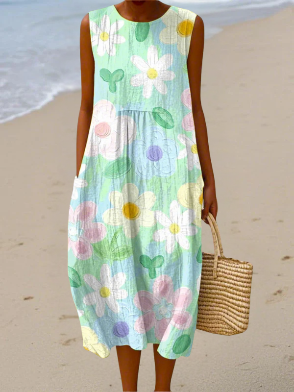 Madeline | Pastel Blossom Midi Dress