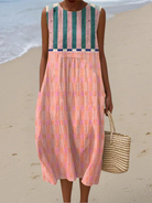 Anabel | Striped Pastel Midi Dress