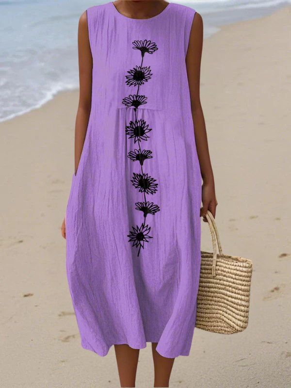 Fabiola | Violet Bloom Midi Dress