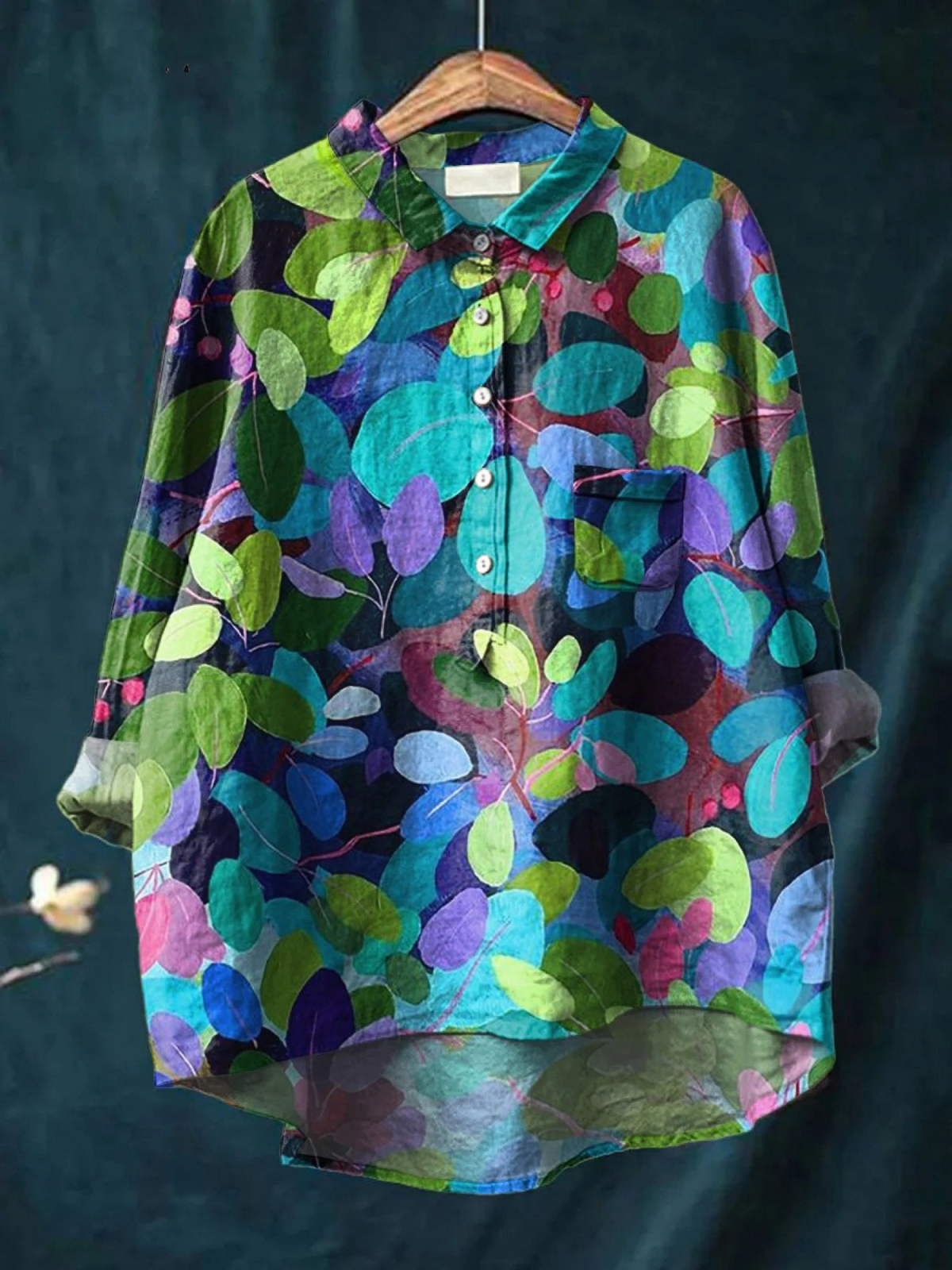 Lamar | Summer Forest Art Printed Women's Casual Shirt