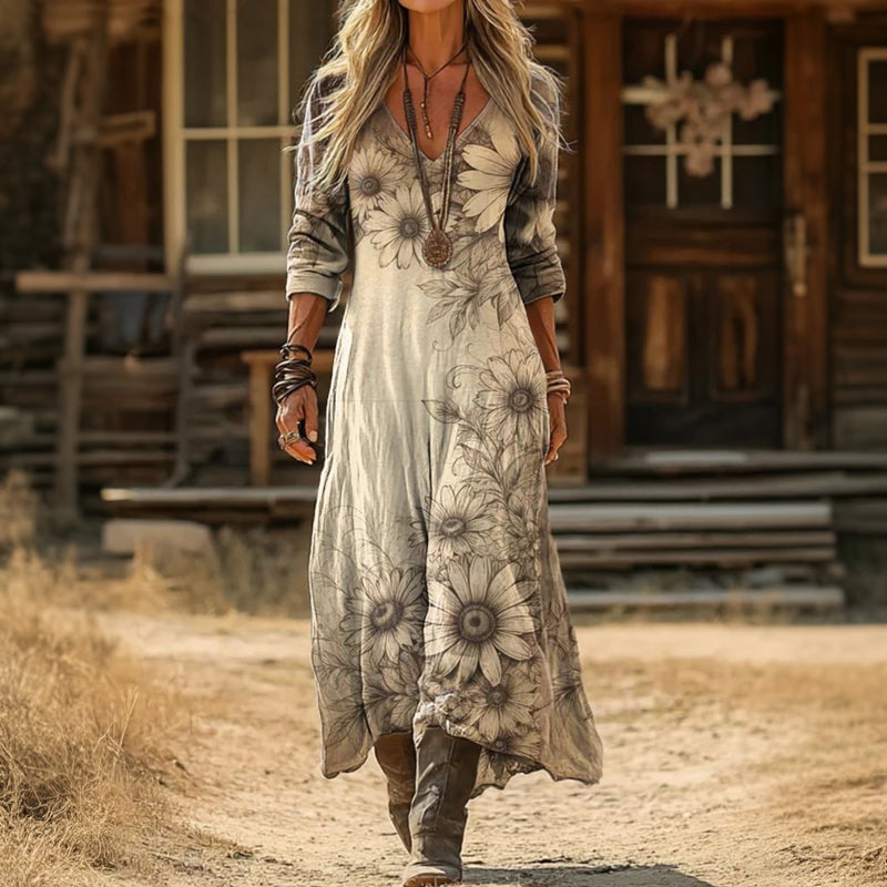 Corinne | Vintage-Inspired Long Sleeve Casual Dress