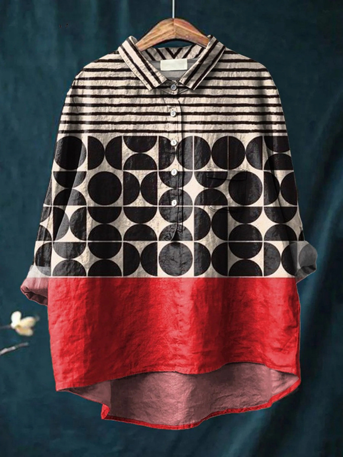 Chrissy | Artistry Geometric Pattern Printed Women's Casual Shirt