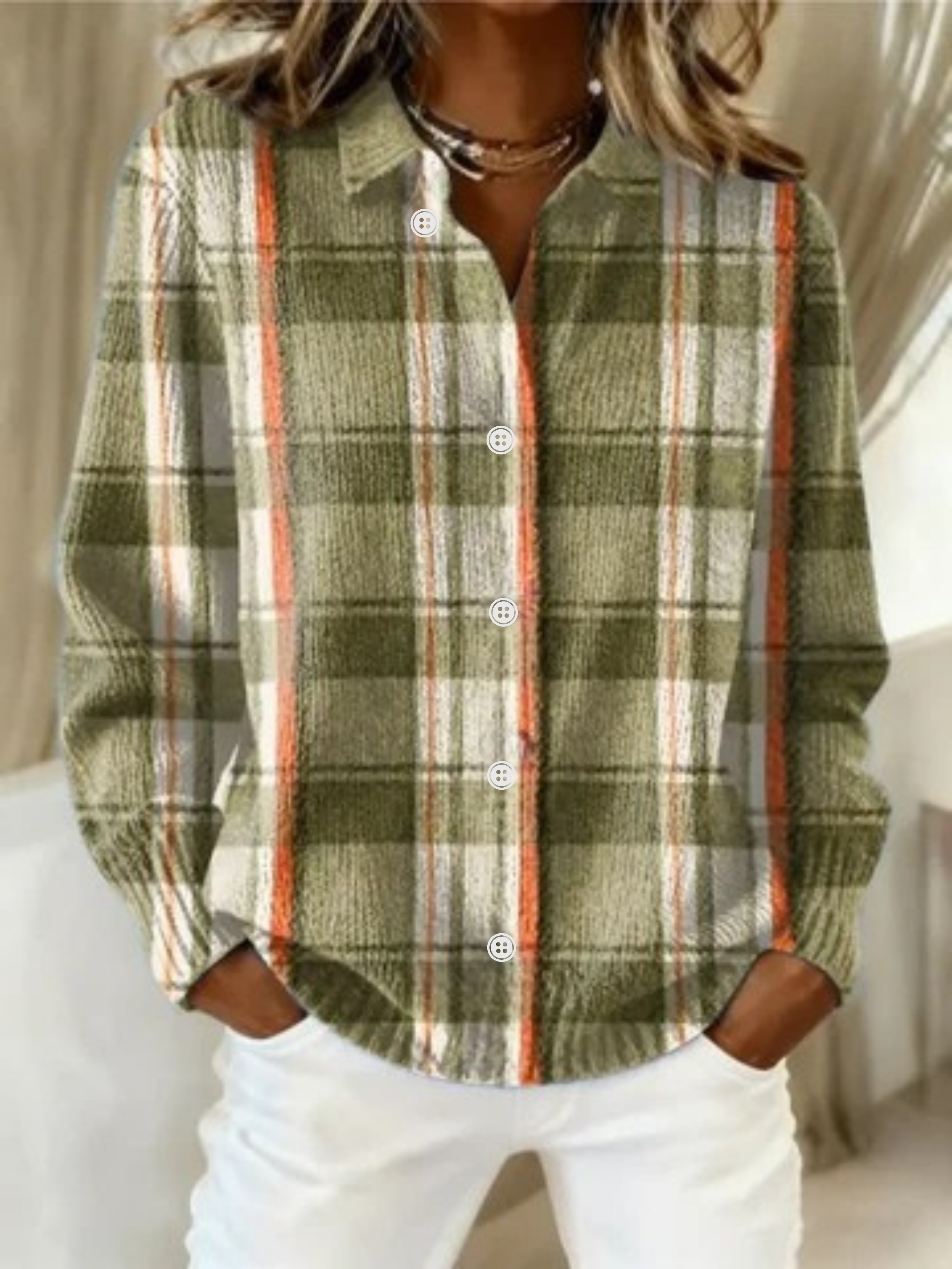 Tere | Checked Hoodie Blouse