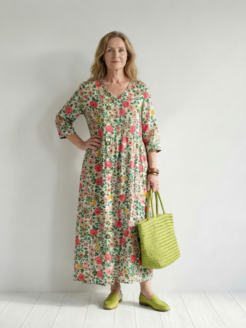 Asia | Scatter Flower Midi Dress