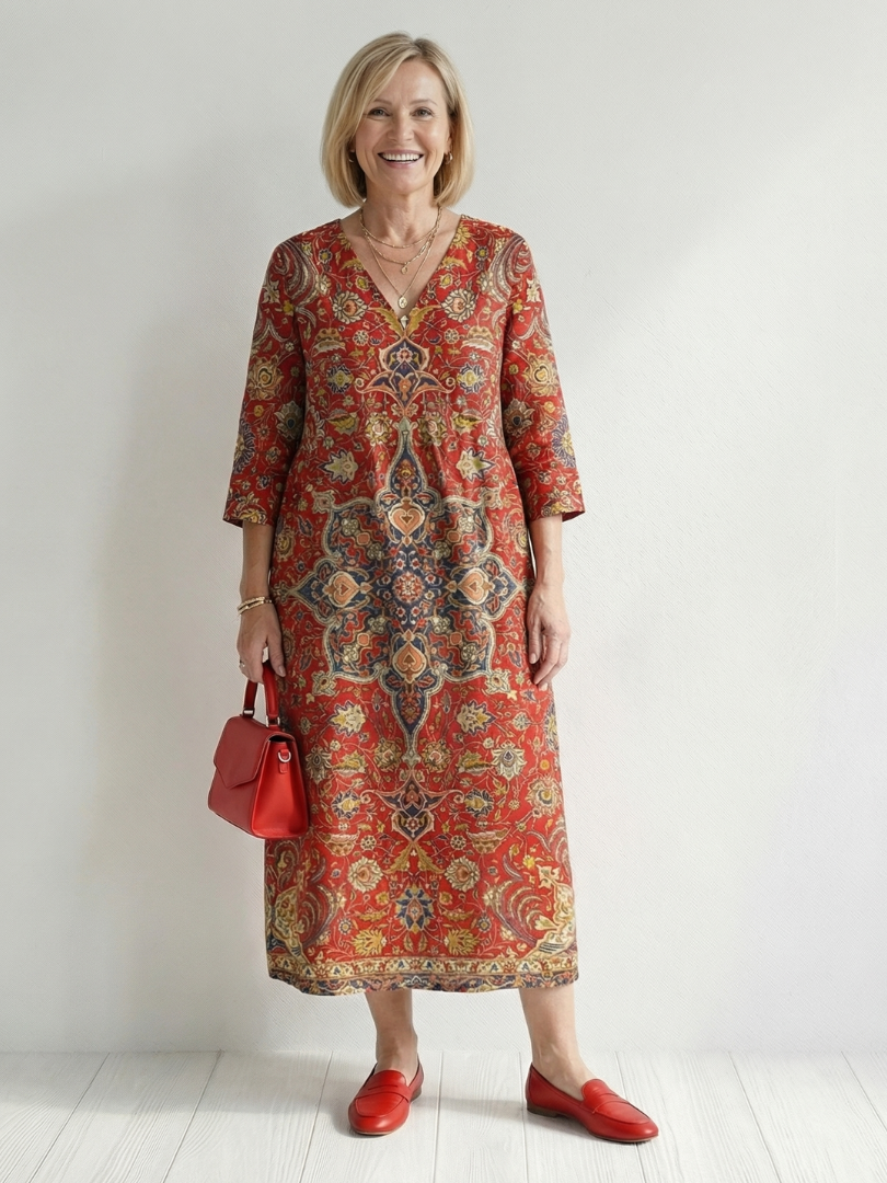 Blanca | Ease Patchwork Midi Dress