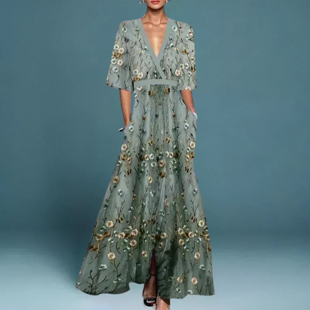 Rafaela | Elegant Maxi Dress with Floral Pattern