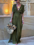 Maritza | Kimono Draped Braids Cover Up Slit Maxi Dress