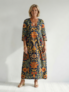 Alejandra | Clean Ornate Floral Midi Dress