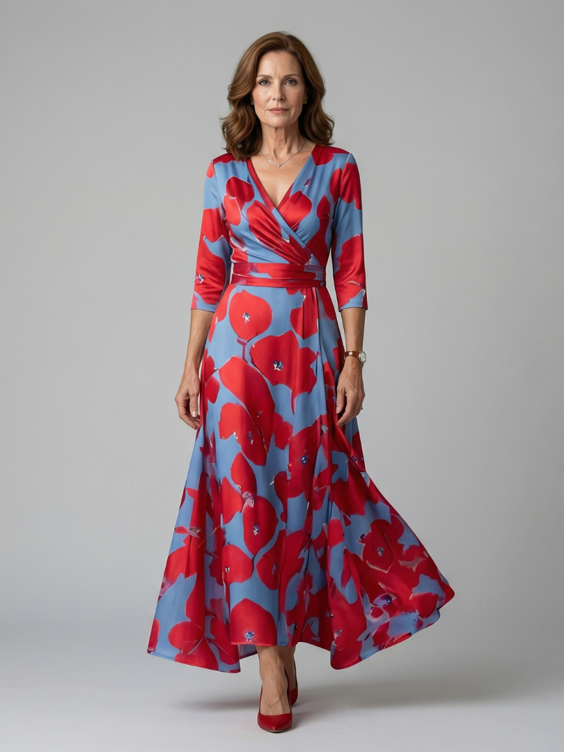 Missy | Cross Wrap Neck Midi Dress