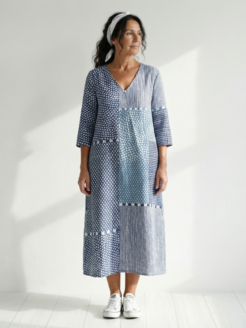 Yazmin | Fit Patchwork Midi Dress