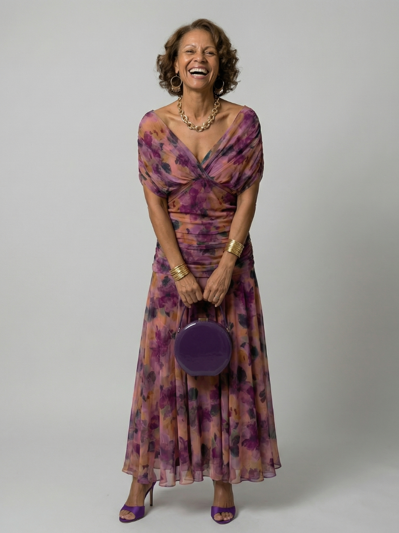 Magaly | Off Shoulder Flow Midi Dress