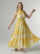 Christine | Gathered Halter Midi Dress
