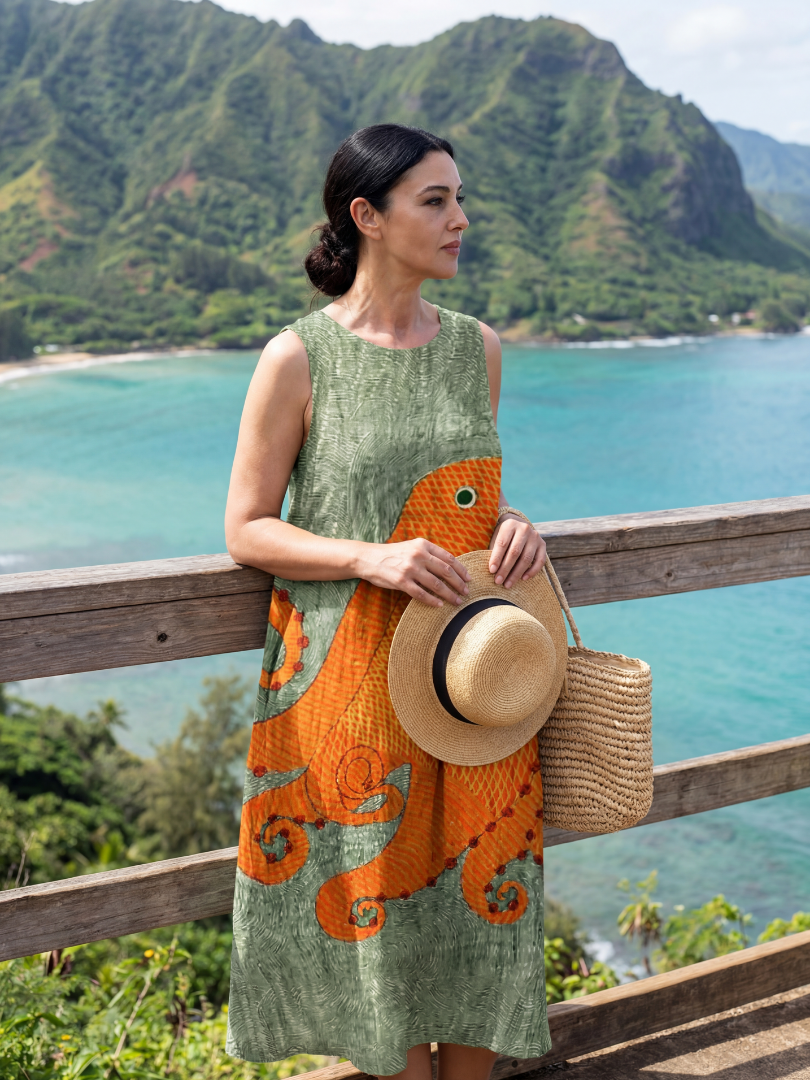 Haley | Ocean Wave Midi Dress